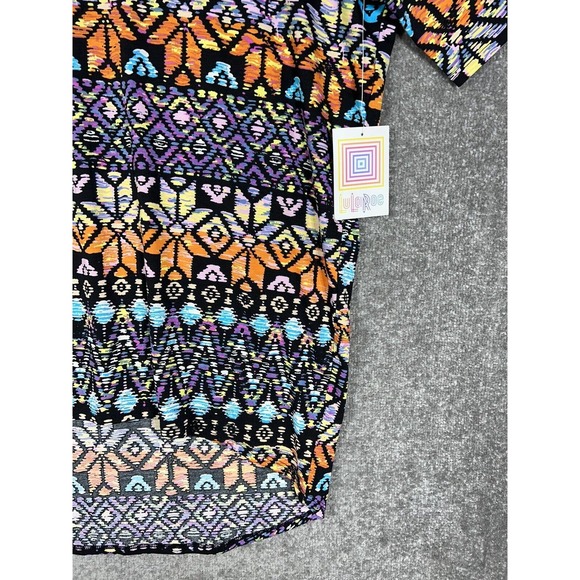Lularoe Irma Short Sleeve Aztec Geometric Tunic Top Womens Small Stretch Hi Low - Picture 9 of 16